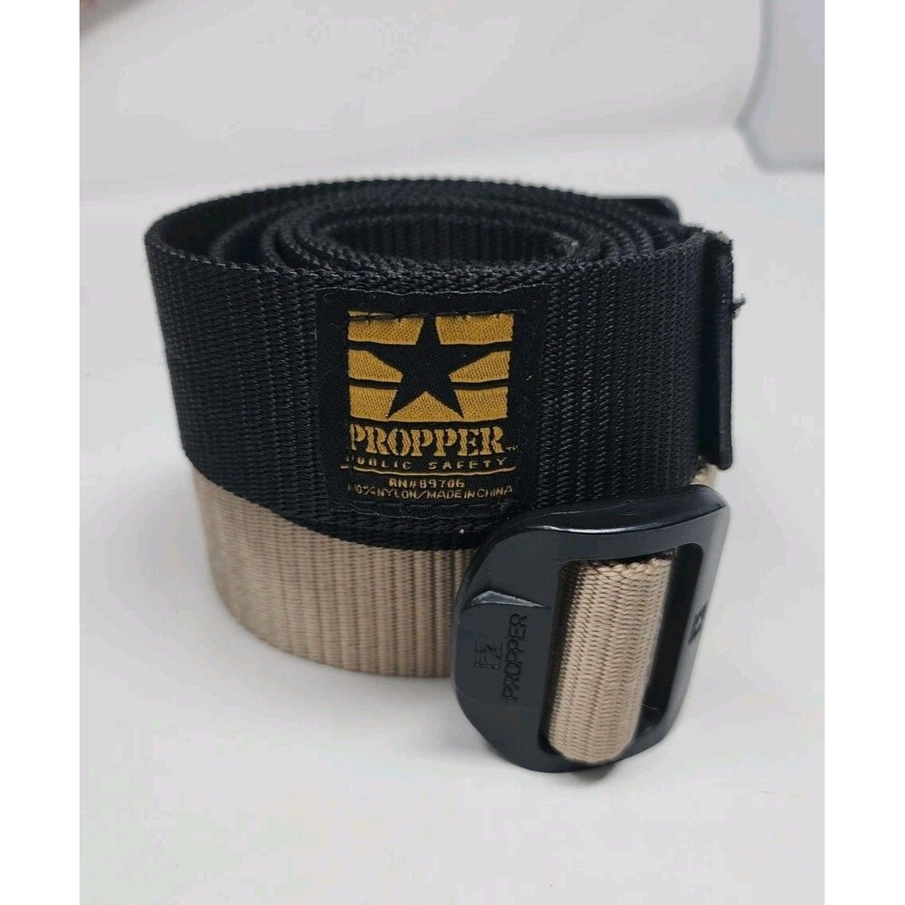 Propper Tactical Nylon Adjustable Web Belts Set Of 2 Black & Beige Unisex 1.5"